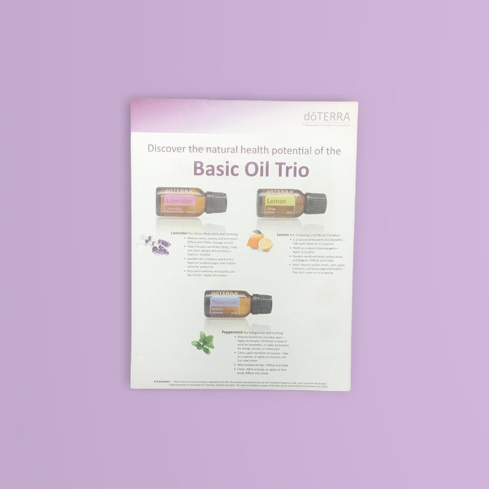 Basic oil trio Doterra tear pad sheets On Guard lemon Lavender Peppermint